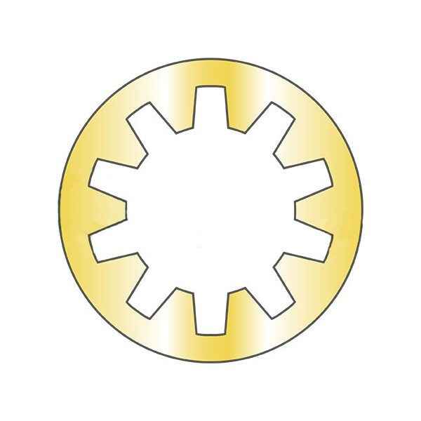 Newport Fasteners Military Internal Tooth Lock Washer, For Screw Size 1/4 in Steel, Yellow Zinc Finish, 10000 PK 564548 - main